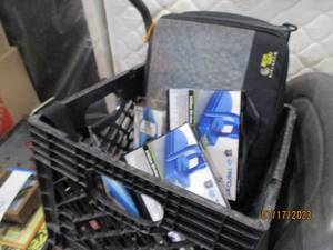 Bin of electronics