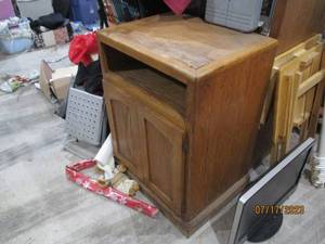 Perfect Wood Cabinet to use for the microwave and storage underneath