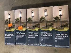 Lot of Hampton Bay Oakman Low Voltage BlackCopper LED Path Light with Clear Water Glass    Customer Returns See Pictures