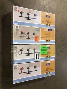 Lot of  Hampton Bay 3-Light Antique Bronze Ceiling Bar Track Lighting Kit  Customer Returns See Pictures