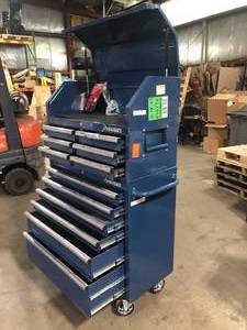 Husky 36 in. 12-Drawer Blue Tool Chest Combo No Keys Customer Returns See Pictures