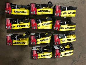 Lot of 27 ft. x 2 in. Heavy-Duty Ratchet Tie-Down with J Hook (5-Pack)   Customer Returns See Pictures