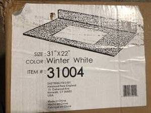 Home Decorators Collection 31 in. W Engineered Marble Single Sink Vanity Top in Winter White  Customer Returns See Pictures