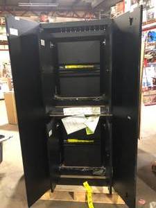 Husky 5-Piece Regular Duty Welded Steel Garage Storage System in Black (78 in. W x 75 in. H x 19 in. D)  Customer Returns See Pictures