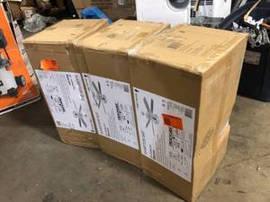3 Lots of Hampton Bay Devron 52 in. LED Indoor Matte White Ceiling Fan with Light Kit   Customer Returns See Pictures