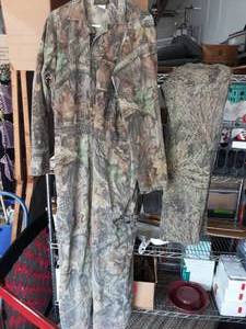 lot 15 image: White Water Outdoors Coveralls Size XL, Mossy Oak Jeans 34x34
