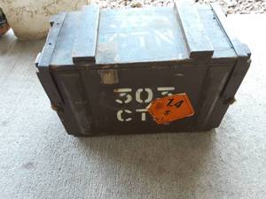 lot 22 image: Vintage Wood Ammo Box