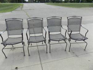 4 - Steel Lawn Chairs (green)