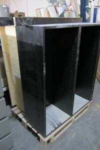 lot 6 image: Set Of Two Black Cabinets
