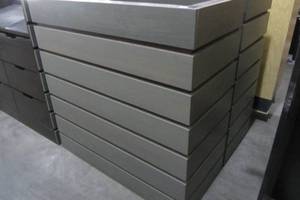 lot 7 image: ReceptionistHostessWelcome Stand - Slate Grey Front & Sides