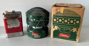 lot 1 image: Vintage Coleman Catalytic Heater Model # 513-700 In Original Box With Fuel
