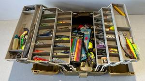lot 40 image: Plano 8100 Tackle Box Filled With Tackle Including Flash Baits And More