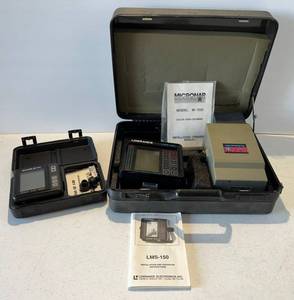 lot 47 image: Group Of Misc. Depth Finders In Hard Case Including Lowrance Fish ID, Lowrance LMS-150 And Micronar Model M-700