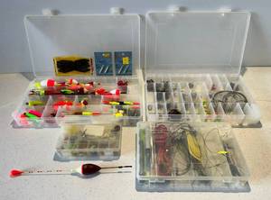 lot 55 image: Group Of Misc. Cases Filled With Misc. Tackle, Bobbers And More