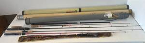 lot 57 image: Group Including Expandable Fishing Rod Holders, Rod Holders And More ( End Caps Broken On One