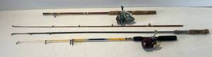 lot 59 image: Three Vintage Fishing Poles Two Are Expandable