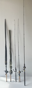 lot 67 image: Group Of Misc. Fishing Poles Including Abu Garcia, Pinnacle, Rapala And More 2 With Protective Sleeves