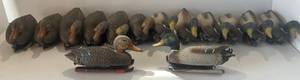 lot 73 image: Group Of ( Carry Lite Made In Italy ) Plastic Molded Decoys (  Mallards ) 7 Drakes 7 Females