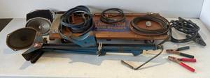 lot 96 image: Misc. Automotive Items Inclung Vintage Bumper Jack, Creeper And More