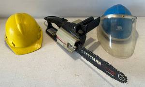 lot 116 image: Craftsman 2012 Electric Chain Saw And Protective Helmets