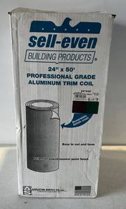lot 130 image: Roll Of Sell-Even 24 x 50 Ft Professional Grade Aluminum Trim Coil With Reversible Finish Coat ( Brown  Hunter Green ) NIB