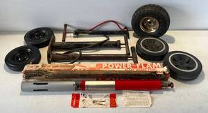 lot 138 image: Group Of Misc. Tires,  Three Vintage Bike Pumps And Vintage Power Flame Weed Blaster