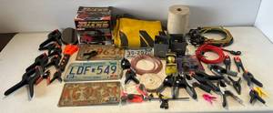 lot 143 image: Group Of Misc. Automotive Items Including Vintage License Plates