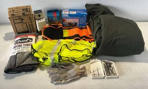 lot 145 image: Group Of Misc. Tools And More Including Drill Bit Sharpener, Campbell Hausfeld Dual Action Sander And More