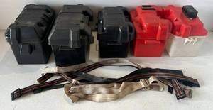 lot 246 image: Group Of Misc. Plastic Marine Battery Boxes