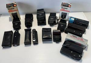 lot 271 image: Misc. Camera Flashes  Including Cannon, Vivitar And More