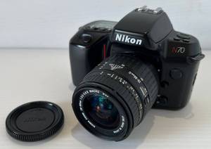 lot 293 image: Vintage Nikon N70 With Lens And Case