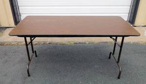 lot 13 image: 5 Foot Indoor Laminate Folding Table