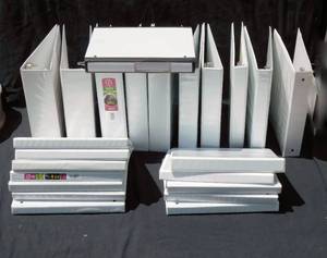 lot 82 image: Lot of 23  Various Size White 3-Ring Binders