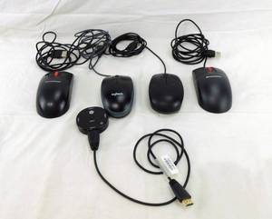 lot 86 image: Lot of  GE Mini USB and 4 Wired Computer Mouse