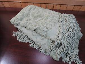 lot 25 image: Emily Floral Chenille Bedspread - Sage - California King