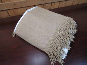 lot 50 image: Fringed Burlap Bedskirt - King
