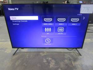 lot 778 image: Element 50 4K UHD Roku TV, E4AA50R - SCRATCH BOTTOM CENTER