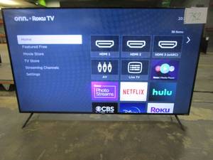 lot 782 image: Onn. 65 Class 4K UHD (2160P) LED Roku Smart TV HDR (100012587)