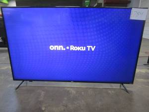 lot 784 image: Onn. 65 Class 4K UHD (2160P) LED Roku Smart TV HDR (100012587)