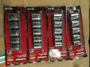 Lot of Husky 12 in. Drive Metric Large Socket Set (5-Piece) Customer Returns See Pictures