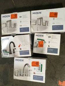 Lot of Assorted Moen Faucets  Various Models and Conditions  Customer Returns See Pictures