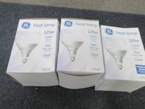 3- GE 125W Heat Lamp Bulbs R40...