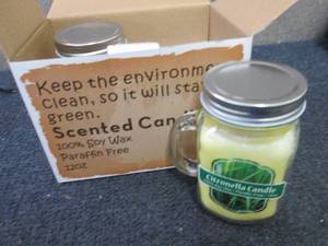 2 Mason Jar Mug Citronella Candles...