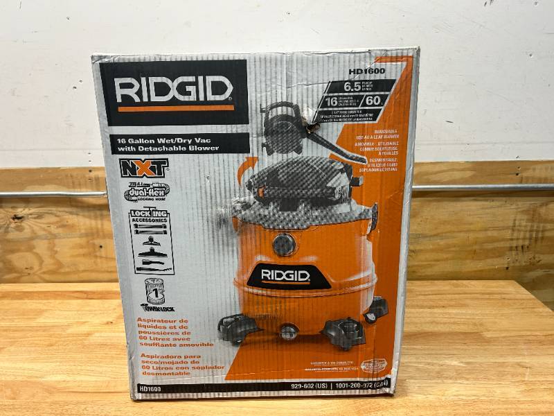 RIDGID Vacuum Wet Dry Shop Vac Detachable Blower Accessories 16 Gal 6.5  Peak HP
