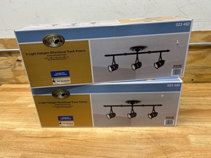 lot 16 image: HAMPTON BAY Lot of 2- 3-Light Antique Bronze Ceiling Bar Track Lighting Kits