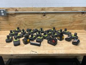 lot 76 image: Lot of Batteries- Mostly Ryobi 18V