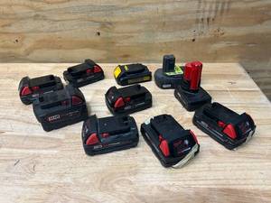 lot 64 image: Lot of Batteries- Mostly Milwaukee M18