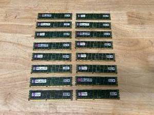 lot 96 image: KINGSTON Lot of 16- KVR1333D3D4R9S 8GB PC3-10600 DDR3-1333MHz ECC Registered CL9 240-Pin DIMM Dual Rank x4 Memory Module with Thermal Sensor