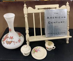lot 20 image: Table Book Easel, 15 Butterfly Vase