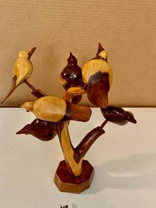 lot 49 image: Hand carved Multi bird statue